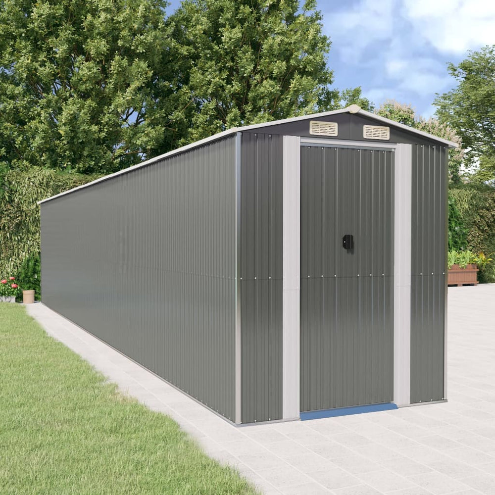 vidaXL Abri de jardin gris clair 192x1021x223 cm Acier galvanisé