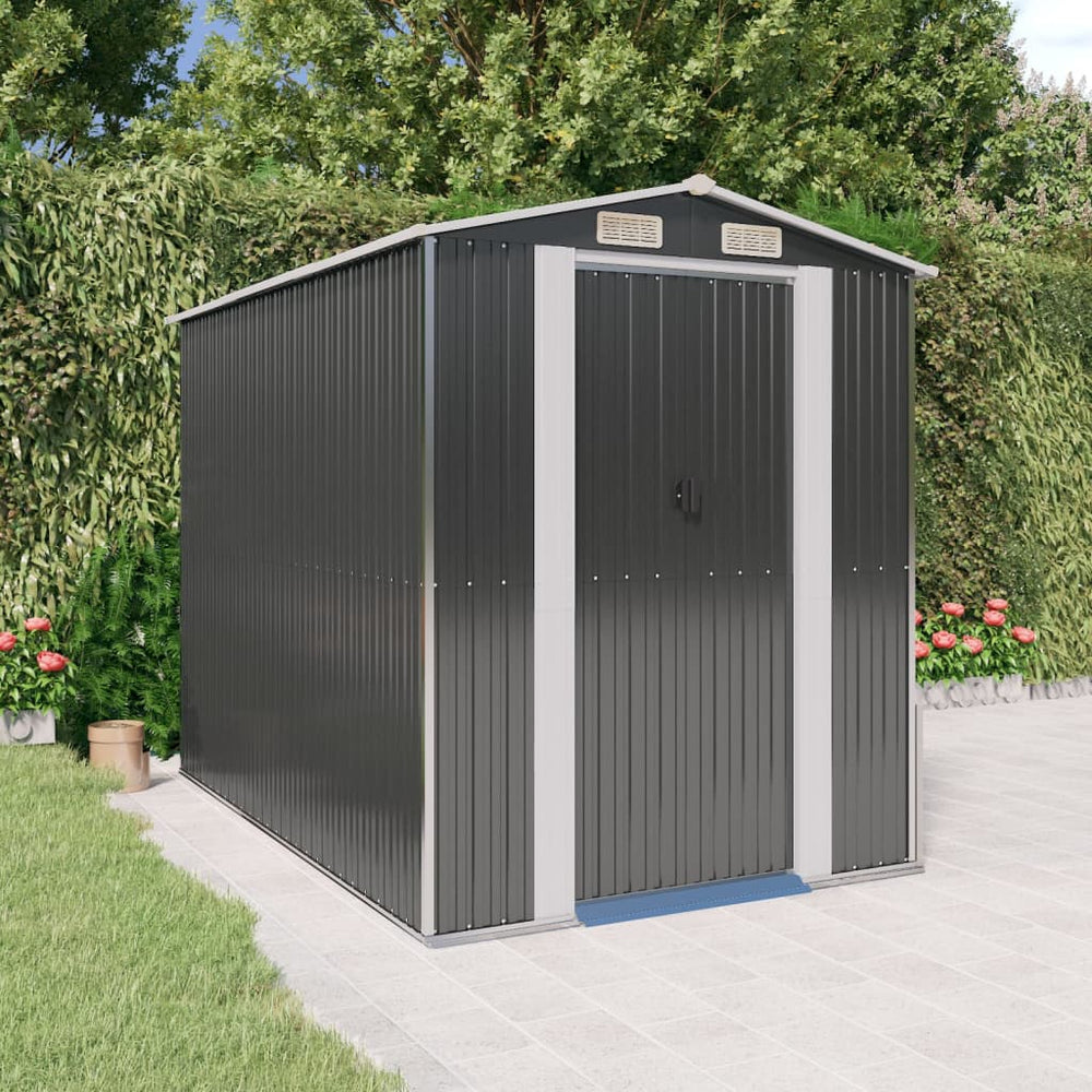 vidaXL Abri de jardin anthracite 192x274x223 cm en acier galvanisé