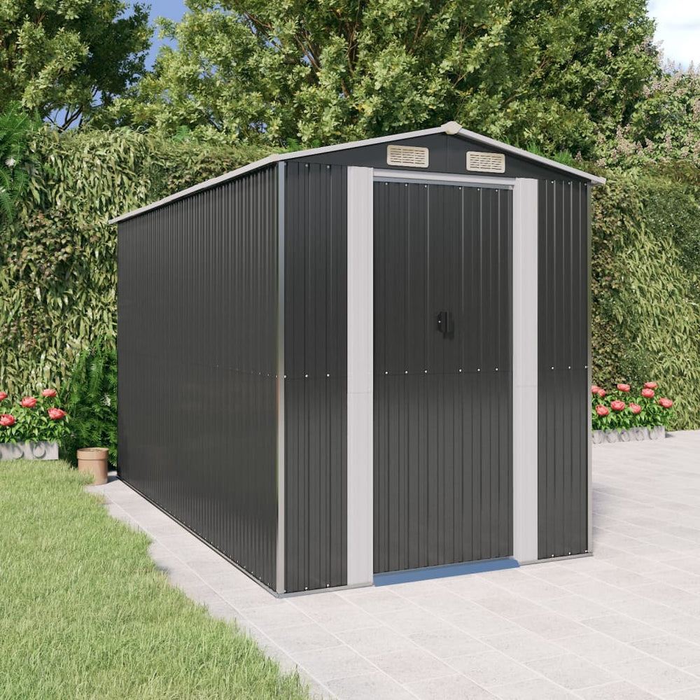 vidaXL Abri de jardin anthracite 192x357x223 cm Acier galvanisé