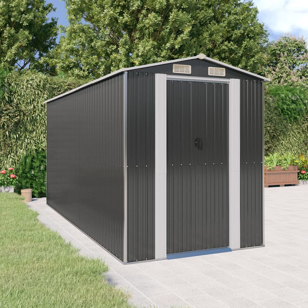 vidaXL Abri de jardin anthracite 192x440x223 cm Acier galvanisé