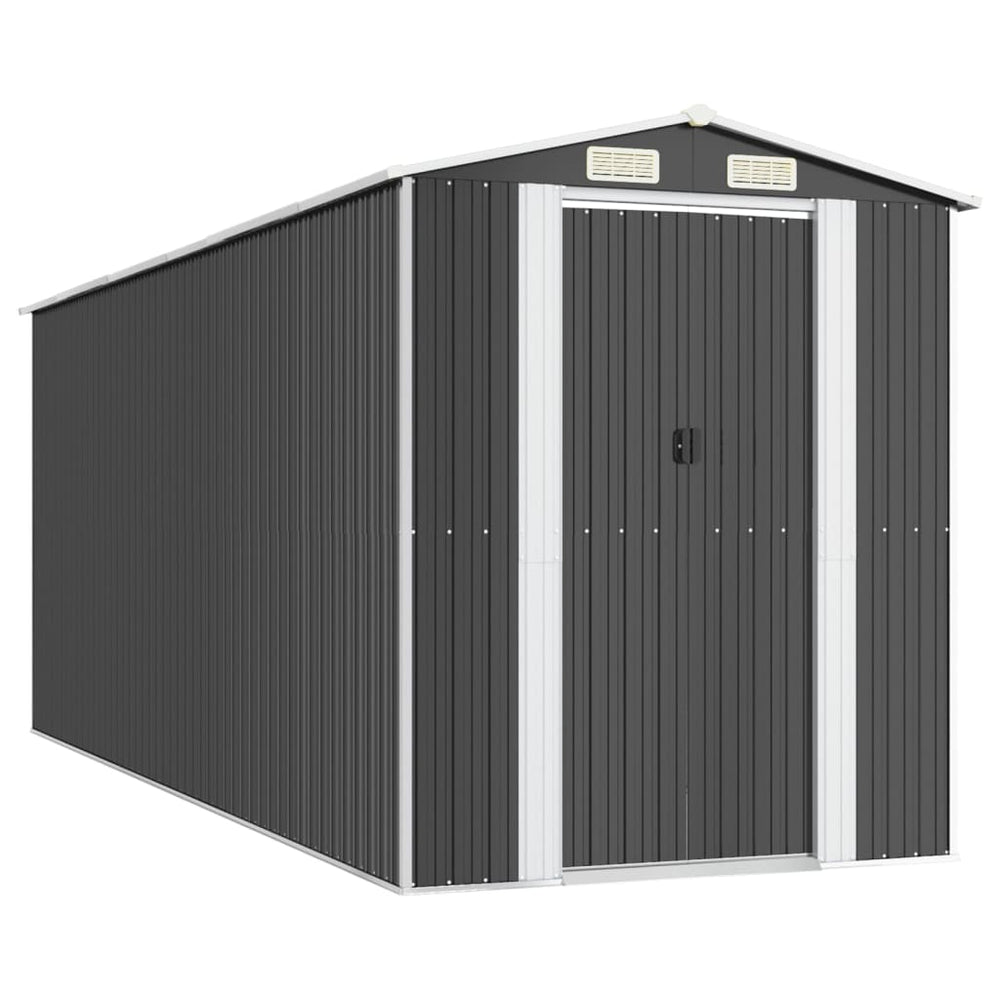 vidaXL Abri de jardin anthracite 192x523x223 cm acier galvanisé