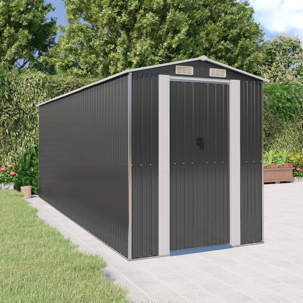 vidaXL Abri de jardin anthracite 192x523x223 cm acier galvanisé