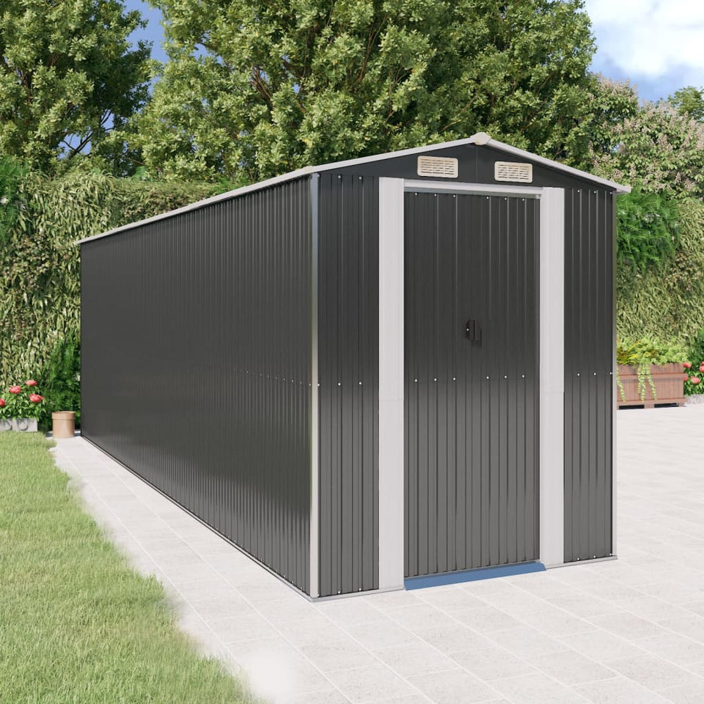 vidaXL Abri de jardin anthracite 192x606x223 cm Acier galvanisé