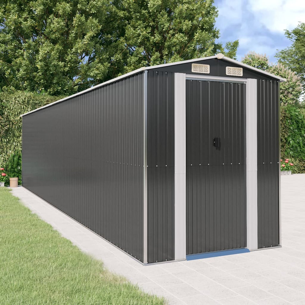 vidaXL Abri de jardin anthracite 192x855x223 cm Acier galvanisé