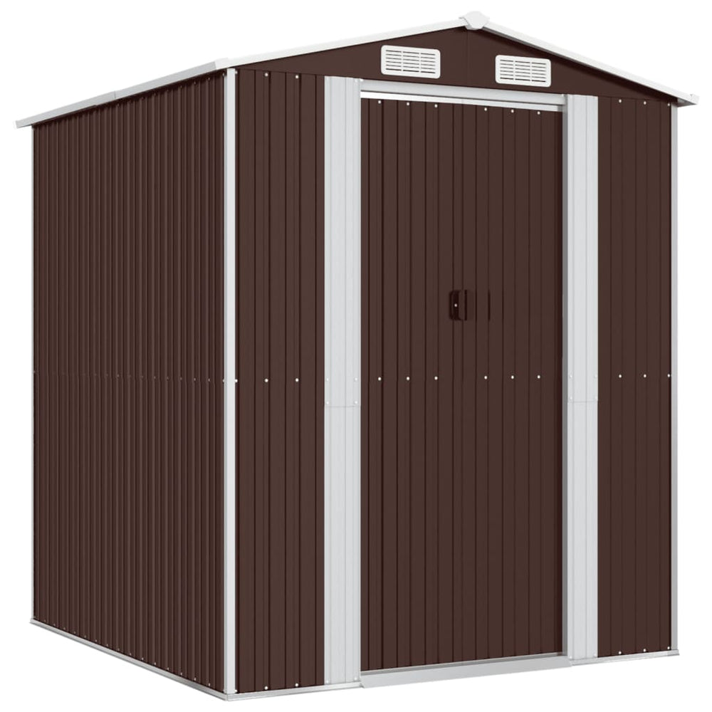 vidaXL Abri de jardin marron foncé 192x191x223 cm Acier galvanisé