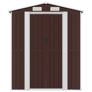 Geräteschuppen Dunkelbraun 192x191x223 cm Verzinkter Stahl
