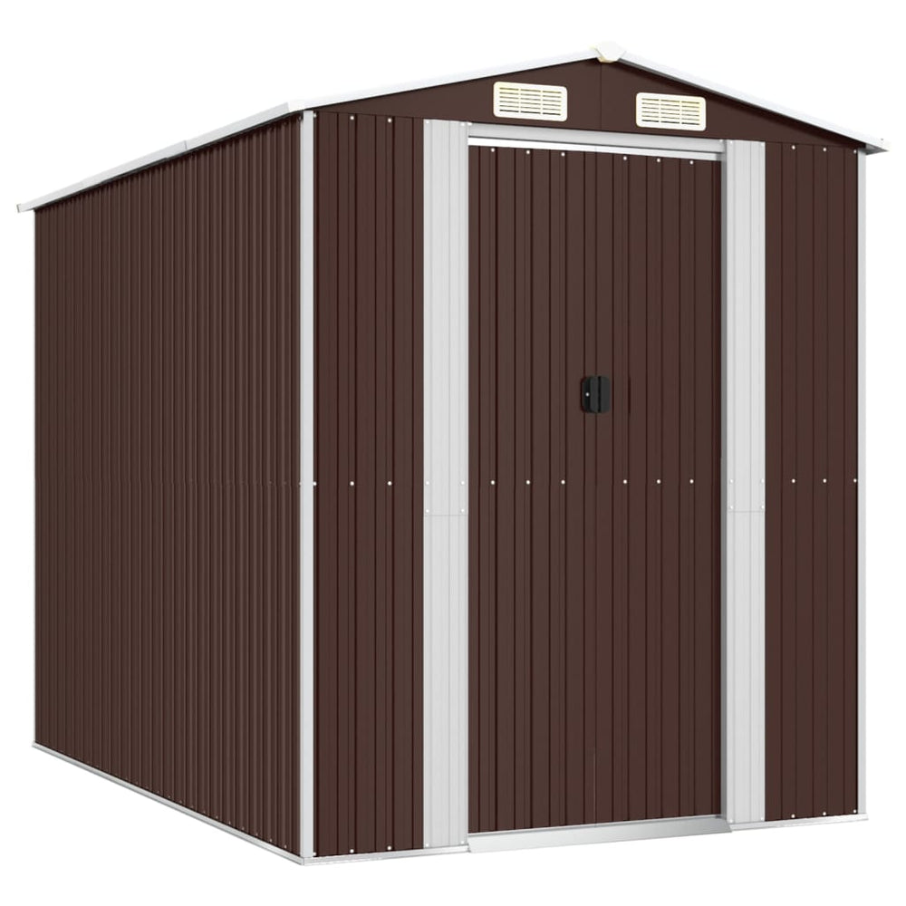 vidaXL Abri de jardin marron foncé 192x274x223 cm Acier galvanisé