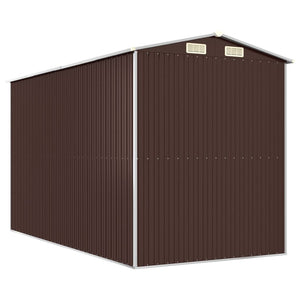 Geräteschuppen Dunkelbraun 192x357x223 cm Verzinkter Stahl