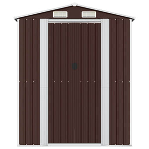 Geräteschuppen Dunkelbraun 192x440x223 cm Verzinkter Stahl