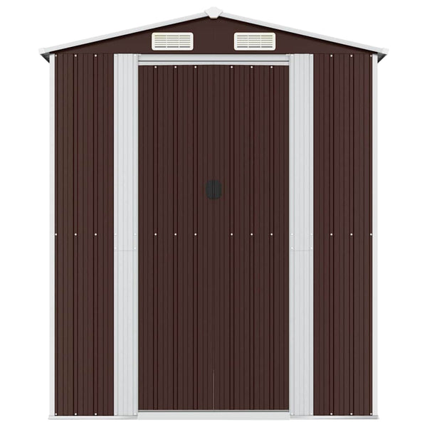 Geräteschuppen Dunkelbraun 192x440x223 cm Verzinkter Stahl