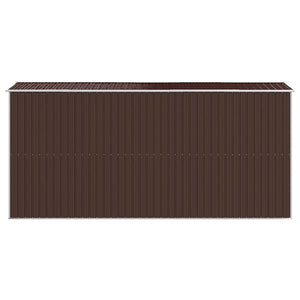 Geräteschuppen Dunkelbraun 192x440x223 cm Verzinkter Stahl