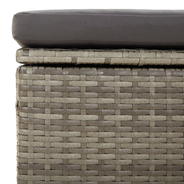 Garten-Mittelsofa mit Kissen Grau 57x57x56 cm Poly Rattan