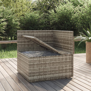 Garten-Ecksofa mit Kissen Grau 57x57x56 cm Poly Rattan