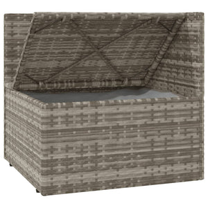 Garten-Ecksofa mit Kissen Grau 57x57x56 cm Poly Rattan