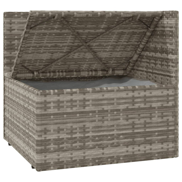 Garten-Ecksofa mit Kissen Grau 57x57x56 cm Poly Rattan
