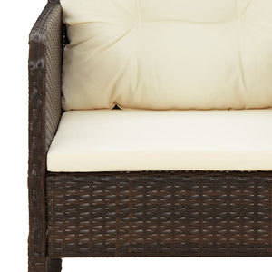 5-tlg. Garten Lounge Set Braun Rattan