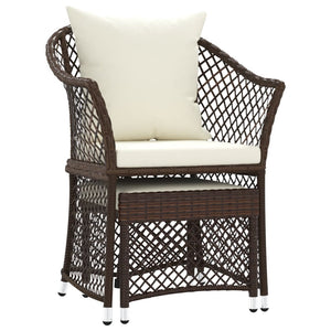 2-tlg Garten Lounge Set Braun Rattan