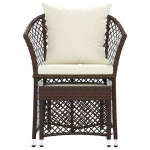 2-tlg Garten Lounge Set Braun Rattan