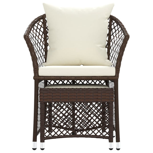 2-tlg Garten Lounge Set Braun Rattan