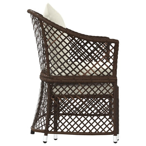 2-tlg Garten Lounge Set Braun Rattan