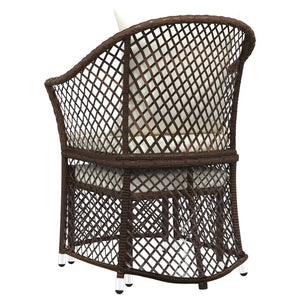 2-tlg Garten Lounge Set Braun Rattan