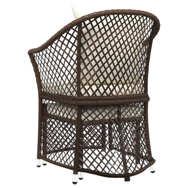 2-tlg Garten Lounge Set Braun Rattan