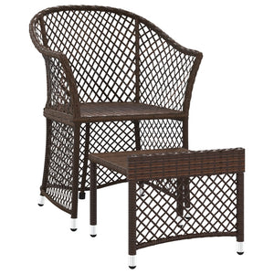 2-tlg Garten Lounge Set Braun Rattan