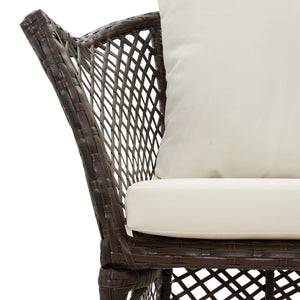2-tlg Garten Lounge Set Braun Rattan