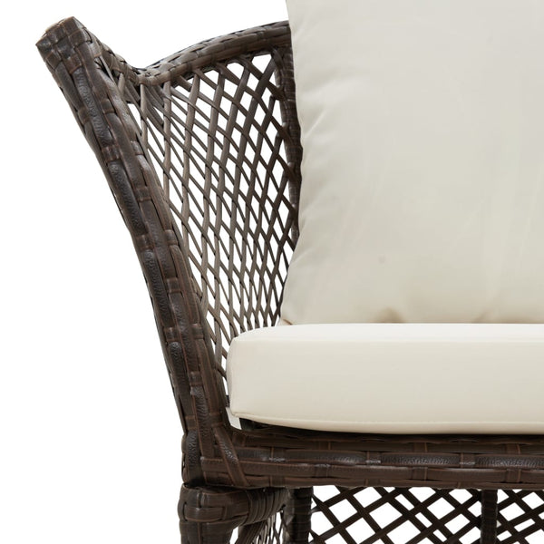 2-tlg Garten Lounge Set Braun Rattan