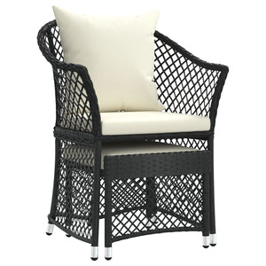 2-tlg. Garten Lounge Set Schwarz Poly Rattan
