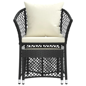 2-tlg. Garten Lounge Set Schwarz Poly Rattan