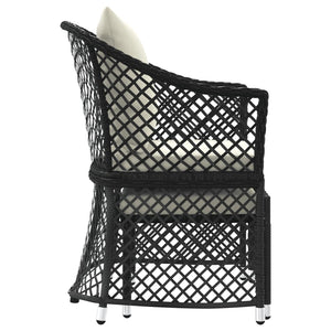 2-tlg. Garten Lounge Set Schwarz Poly Rattan