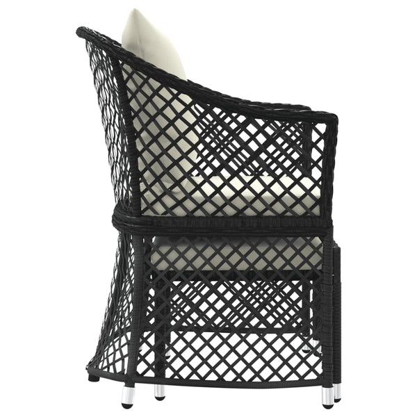 2-tlg. Garten Lounge Set Schwarz Poly Rattan