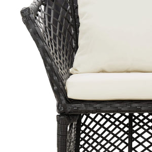2-tlg. Garten Lounge Set Schwarz Poly Rattan
