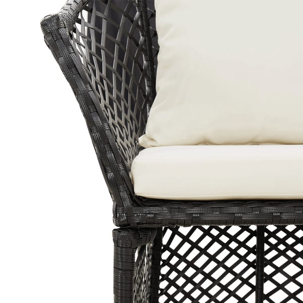 2-tlg. Garten Lounge Set Schwarz Poly Rattan