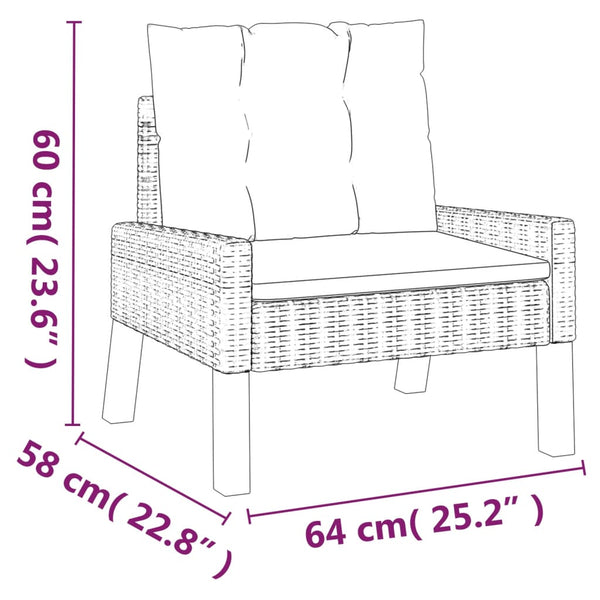 4-tlg. Garten Lounge Set mit Kissen