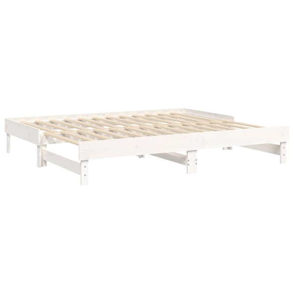 Ausziehbares Tagesbett Weiß Kiefer 2x(100x200)cm