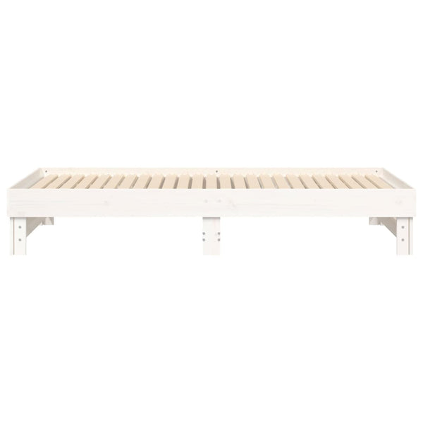 Ausziehbares Tagesbett Weiß Kiefer 2x(100x200)cm