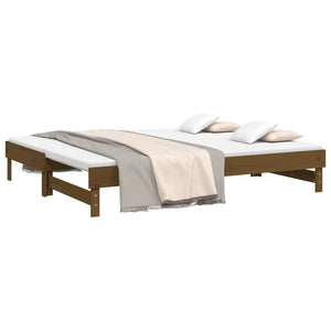 Ausziehbares Tagesbett Kiefer Honigbraun 2x100x200 cm