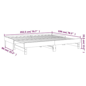 Ausziehbares Tagesbett Schwarz 2x(100x200)cm