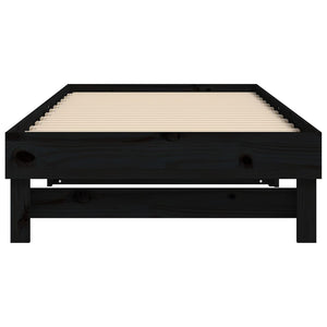 Ausziehbares Tagesbett Schwarz 2x(100x200)cm