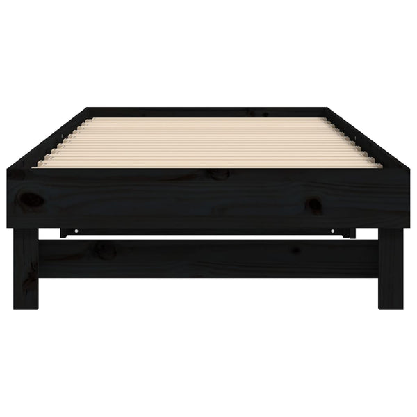 Ausziehbares Tagesbett Schwarz 2x(100x200)cm