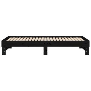 Ausziehbares Tagesbett Schwarz 2x(100x200)cm