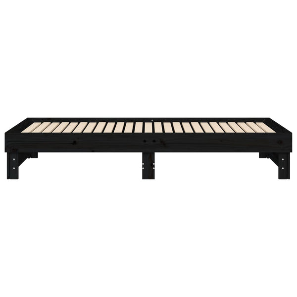 Ausziehbares Tagesbett Schwarz 2x(100x200)cm