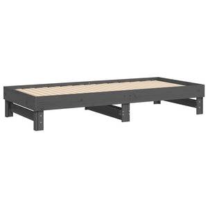 Ausziehbares Tagesbett Grau 90x200 cm Kiefernholz