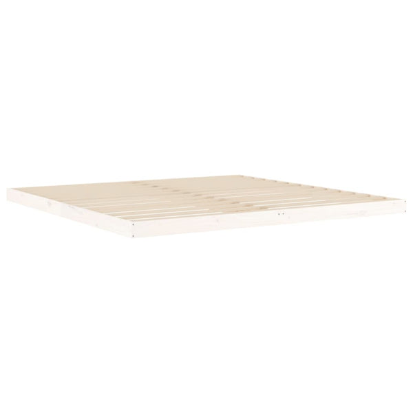 Massivholzbett Weiß 200x200 cm