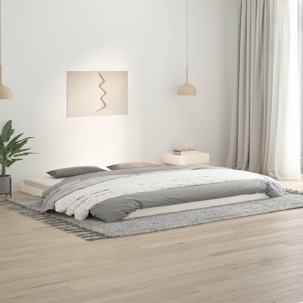 Massivholzbett Weiß 200x200 cm