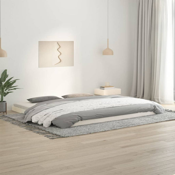 Massivholzbett Weiß 200x200 cm