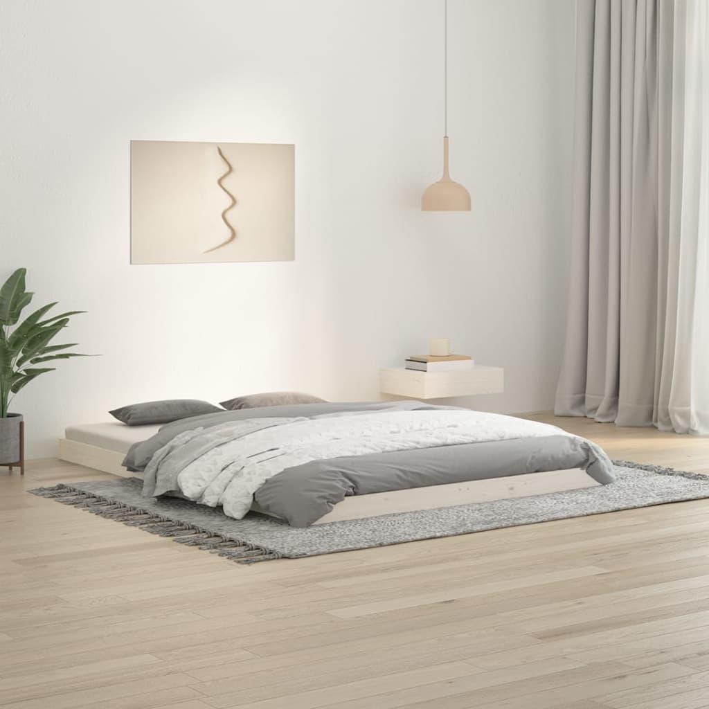 Massivholzbett Weiß 135x190 cm