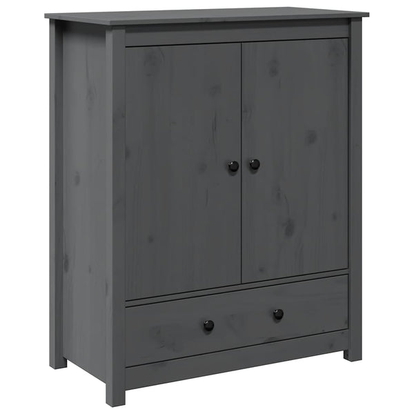 Graues Highboard 83x41,5x100cm Kiefer Massivholz